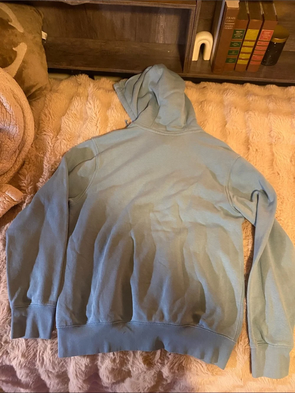 Nike Light Blue Pullover Hoodie with Chest Swoosh